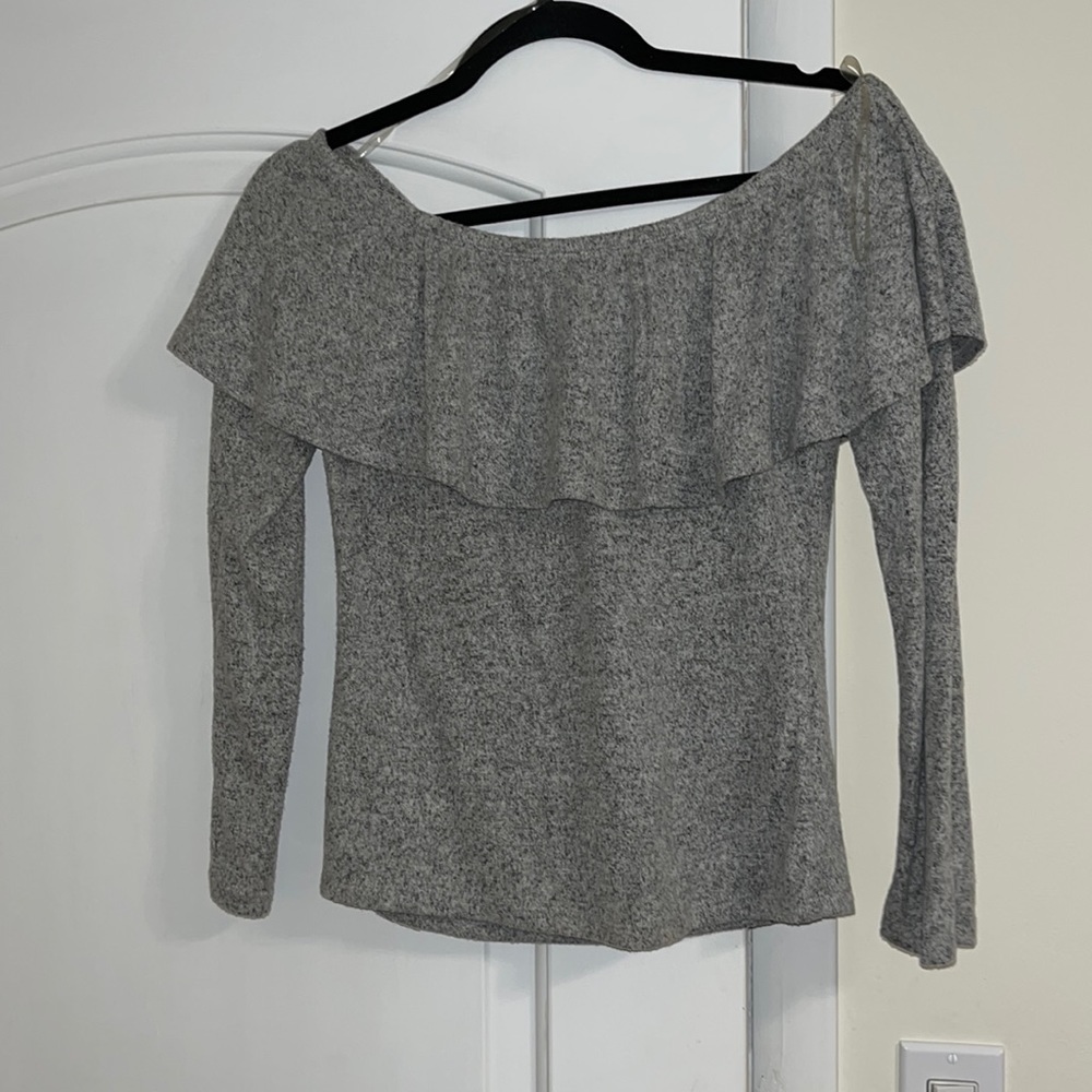 Off the Shoulder Gray sweater